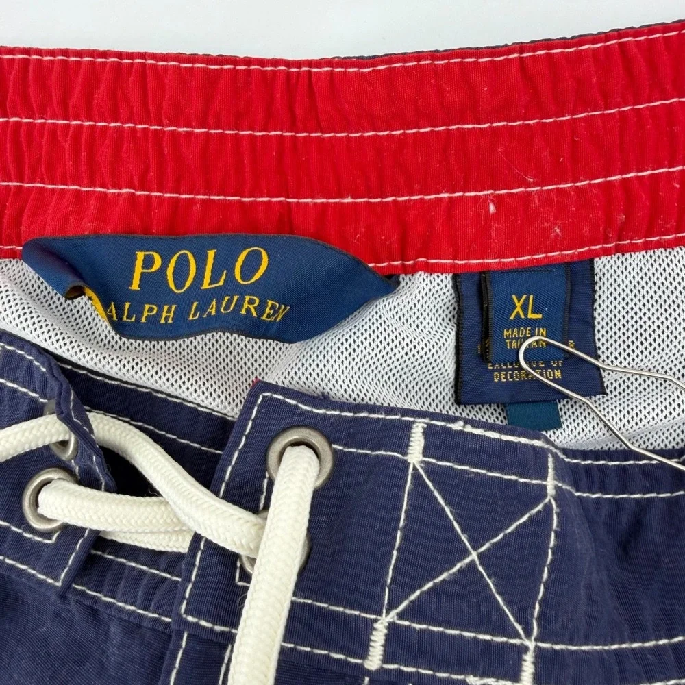 Polo Ralph Lauren Swim Trunks Mens XL Navy Blue‎ Cargo Board Shorts Pony Logo